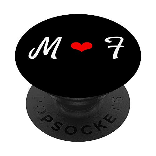 M   F Heart Love Initial Letter Alphabet Monogram PopSockets Grip and Stand for Phones and Tablets