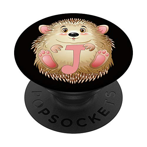 Initial J Hedgehog Letter Monogram Pink PopSockets PopGrip Swappable Grip for Phones Tablets Initial J Hedgehog Letter Monogram Pink PopSockets PopGrip Swappable Grip for Phones Tablets