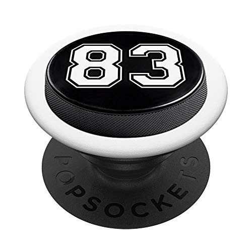 Hockey Player Jersey Number 83 PopSockets Grip and Stand for Phones and Tablets