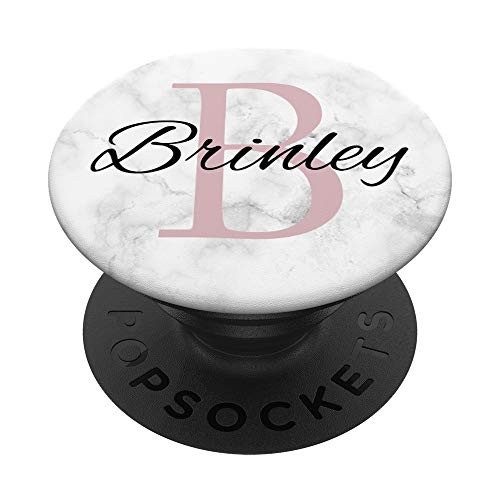 Brinley Rose Pink Glamour Monogram Letter B Girls PopSockets Grip and Stand for Phones and Tablets