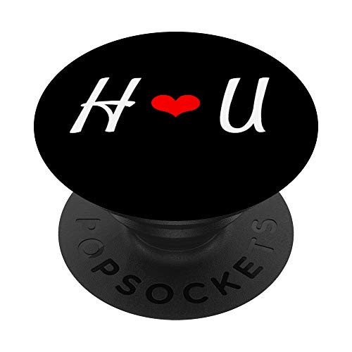 H   U Heart Love Initial Letter Alphabet Monogram PopSockets Grip and Stand for Phones and Tablets
