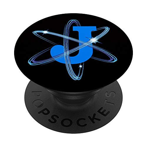 Science Atom Monogram Initial Letter Alphabet J PopSockets PopGrip Swappable Grip for Phones   Tablets