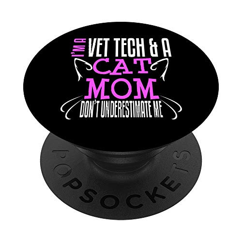 Vet Tech Veterinary Technician Funny Cat Mom Week Gift PopSockets PopGrip Swappable Grip for Phones Tablets Vet Tech Veterinary Technician Funny Cat Mom Week Gift PopSockets PopGrip Swappable Grip for Phones Tablets