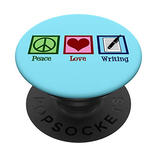 Peace Love Writing PopSockets PopGrip Swappable Grip for Phones   Tablets