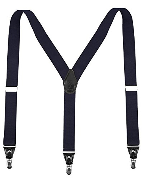 Suspender, Mens Suspenders for Men with Clips Y Back Leather Elastic Adjustable