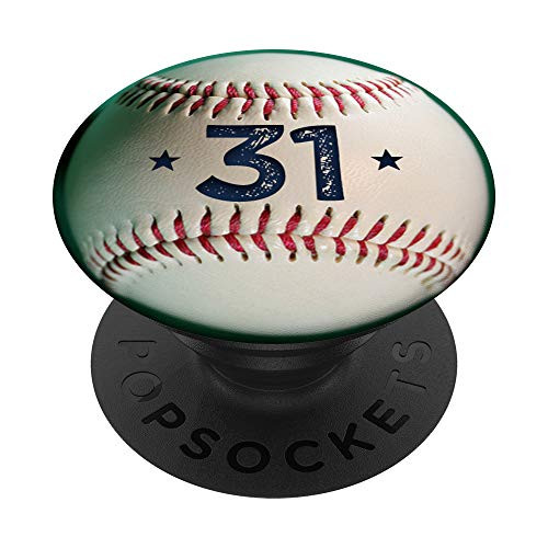 Personalized Baseball Jersey Number 31 player thirty one PopSockets Grip and Stand for Phones and Tablets