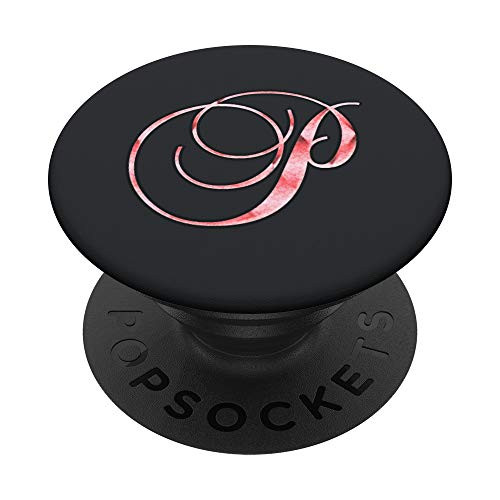 Letter-P Monogram - Black-XR Rose-Pink Initial-P PopSockets PopGrip Swappable Grip for Phones Tablets Letter-P Monogram - Black-XR Rose-Pink Initial-P PopSockets PopGrip Swappable Grip for Phones Tablets