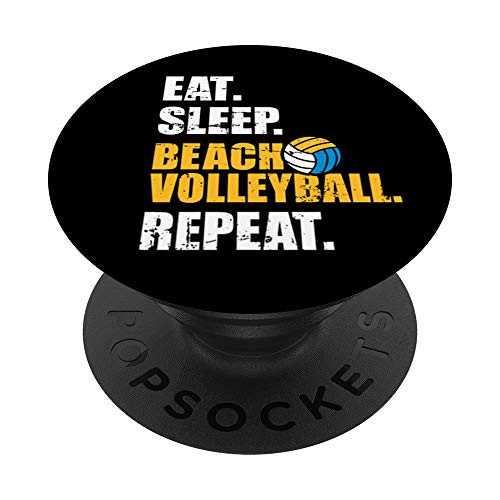 Eat sleep Beach volleyball repeat PopSockets Grip and Stand for Phones and Tablets