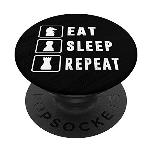 Graphic 365 Eat Sleep Chess Repeat Funny Chess Player Gifts PopSockets Grip and Stand for Phones and Tablets