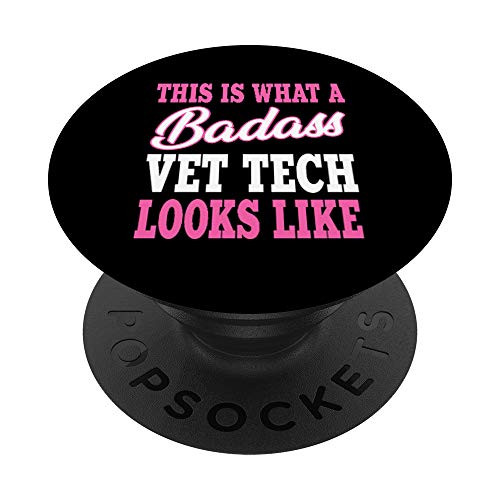 Badass Vet Tech Veterinary Technician Week Graduation Gifts PopSockets Grip and Stand for Phones and Tablets Badass Vet Tech Veterinary Technician Week Graduation Gifts PopSockets Grip and Stand for Phones and Tablets
