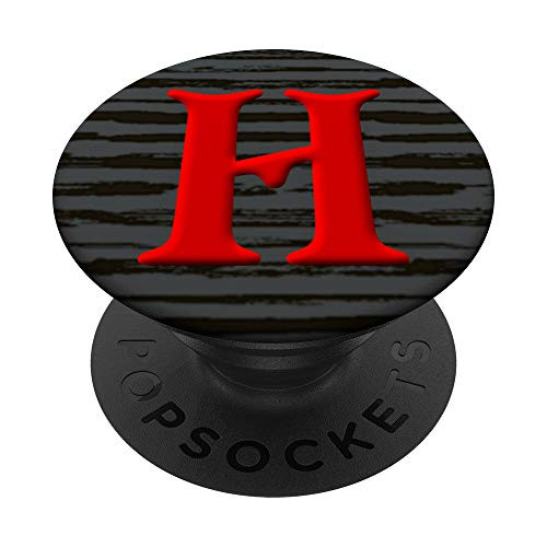Initial H Monogram Alphabet Red Letter H Personalized Gift PopSockets Grip and Stand for Phones and Tablets