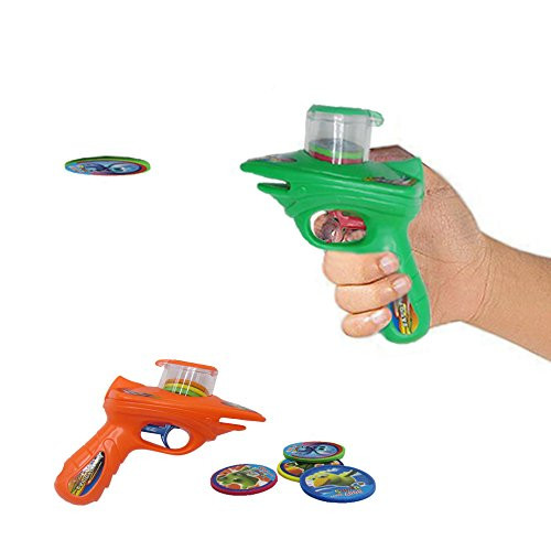Disc Shooter | Kids 2 Foam Disc Shooters with 8 Foam Discs Each Shooter, Shoots Discs up to 20 Feet. No Batteries Required. Dazzling Toys