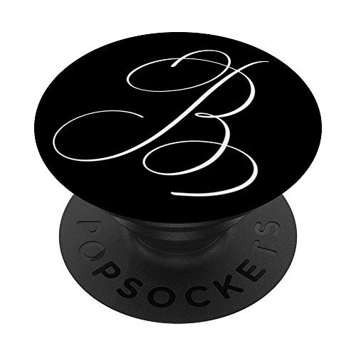 Elegant Single Letter B Capital Monogram Initial PopSockets Grip and Stand for Phones and Tablets