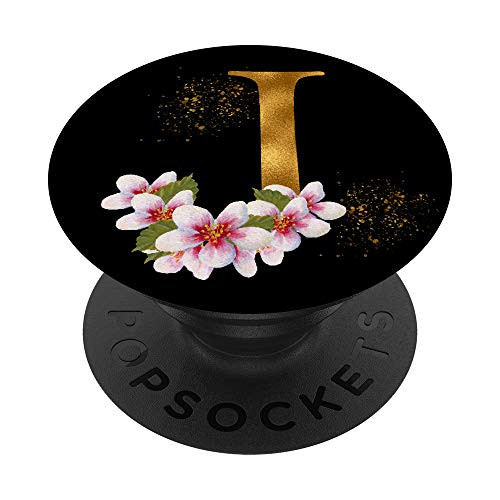 Monogram Letter Initial J With Pink Roses PopSockets Grip and Stand for Phones and Tablets