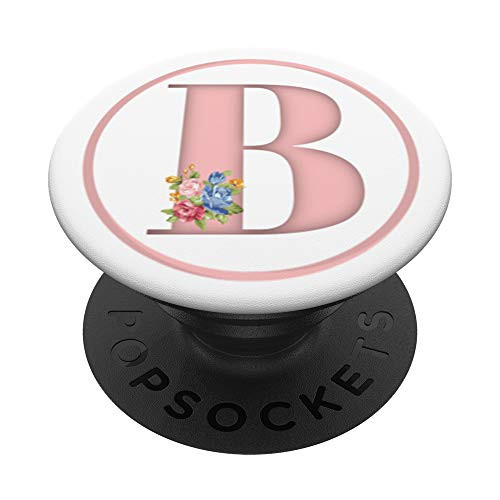 Monogram Pink Roses on Letter B PopSockets Grip and Stand for Phones and Tablets Monogram Pink Roses on Letter B PopSockets Grip and Stand for Phones and Tablets