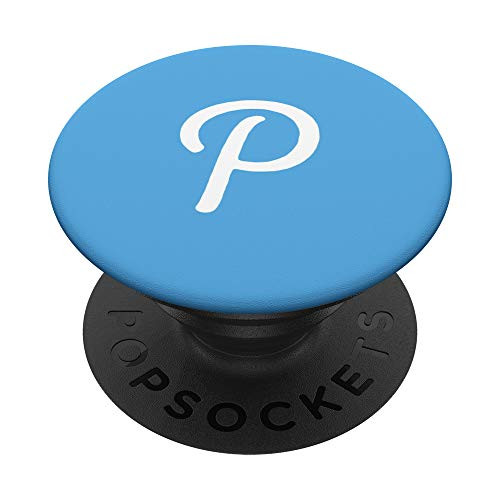 Matching Initial Letter P Blue Alphabet Monogram PopSockets Grip and Stand for Phones and Tablets