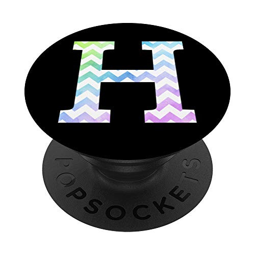 Watercolor Pastel Chevron Monogram Initial Letter H PopSockets Grip and Stand for Phones and Tablets