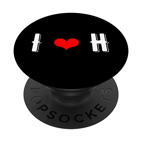 I   H Heart Love Initial Letter Alphabet Monogram PopSockets Grip and Stand for Phones and Tablets