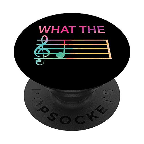 What The F Music Funny Clef Note music Humor Musician Gift PopSockets Grip and Stand for Phones and Tablets