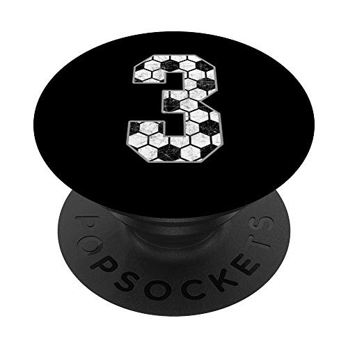Soccer 3 Love Soccer Mom Favorite Player Jersey Number 3 PopSockets Grip and Stand for Phones and Tablets