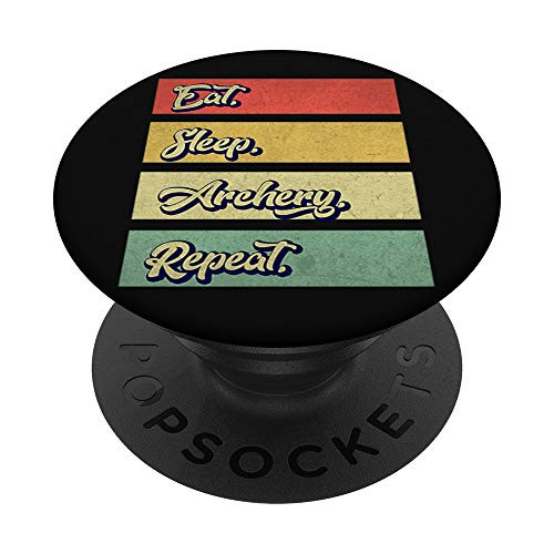 Eat Sleep Archery Repeat Funny Archery Retro Vintage PopSockets Grip and Stand for Phones and Tablets