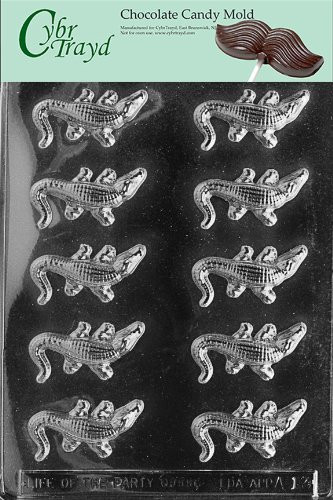 Cybrtrayd Life of the Party A013 Small Alligators Chocolate Candy Mold in Sealed Protective Poly Bag Imprinted with Copyrighted Cybrtrayd Molding Instructions