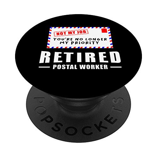 Retired Post Postal Worker Retirement Postman Office T-Shirt PopSockets Grip and Stand for Phones and Tablets