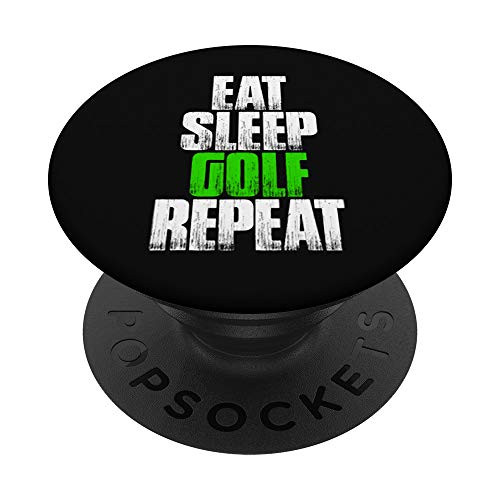 Eat Sleep Golf Repeat - Funny Golf Gift PopSockets Grip and Stand for Phones and Tablets