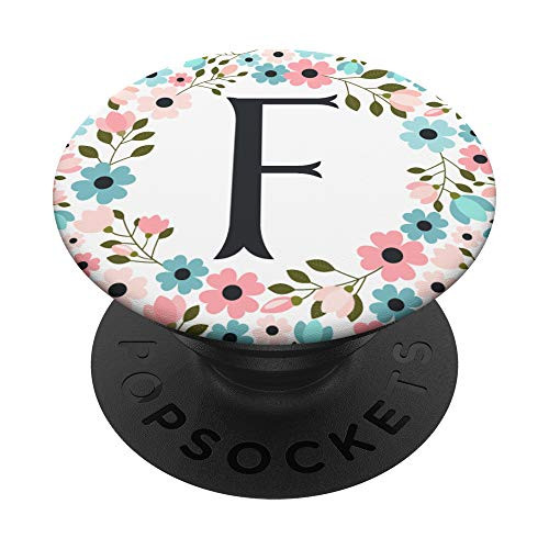 Letter F - Floral Initial Monogram Bridesmaid PopSockets Grip and Stand for Phones and Tablets
