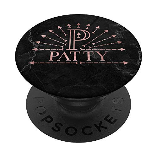 Letter P Patty Name Rose Pink Boho Arrows Initial Monogram PopSockets Grip and Stand for Phones and Tablets