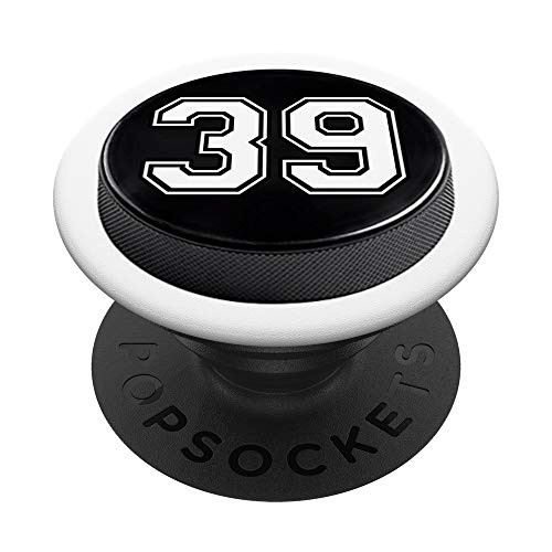 Hockey Player Jersey Number 39 PopSockets Grip and Stand for Phones and Tablets