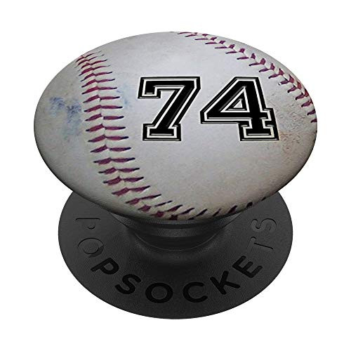 Baseball Number 74 Player Lucky Number - Baseball PopSockets Grip and Stand for Phones and Tablets