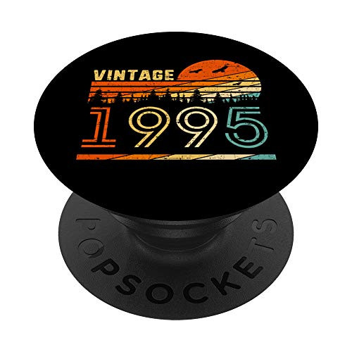 Vintage 1995 Retro 25th Birthday Gift Fun B-day 25 Years Old PopSockets Grip and Stand for Phones and Tablets