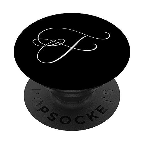 Elegant Single Letter F Capital Monogram Initial PopSockets Grip and Stand for Phones and Tablets