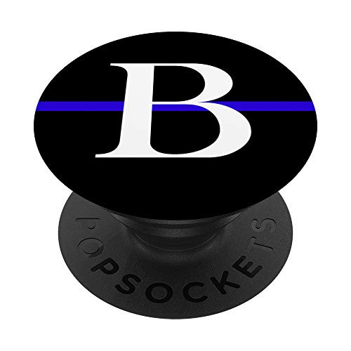Thin Blue Line Police Wife Monogram Letter B Design PopSockets PopGrip Swappable Grip for Phones   Tablets