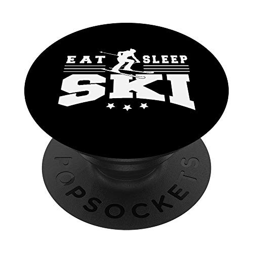 Funny Ski Eat Sleep Women Men Skiing Sport Skier Gifts PopSockets Grip and Stand for Phones and Tablets
