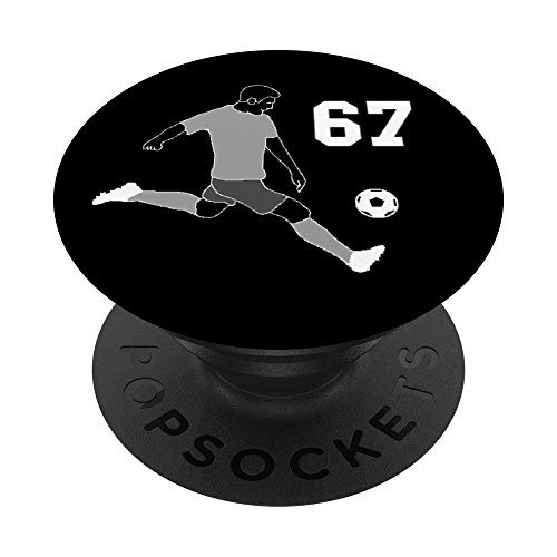 67 Number 67 Gift for soccer boys girls women men PopSockets Grip and Stand for Phones and Tablets