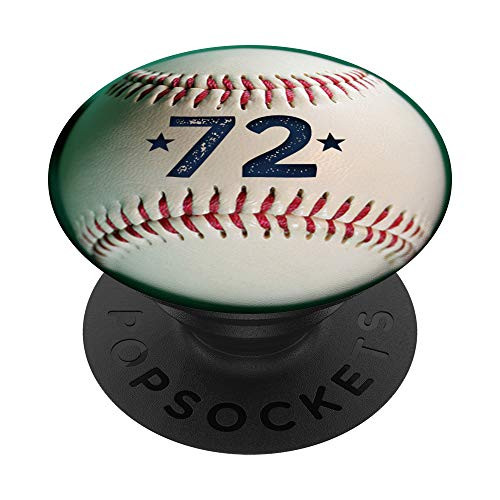 Personalized Baseball Jersey Number 72 player seventy two PopSockets Grip and Stand for Phones and Tablets