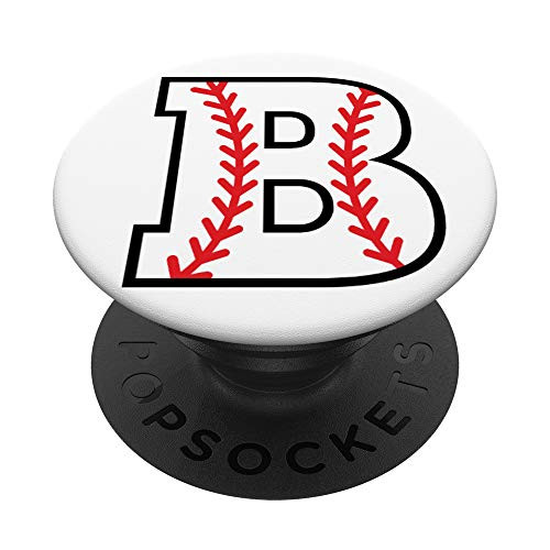 Baseball Player Initial B Letter Monogram B Baseballin PopSockets Grip and Stand for Phones and Tablets