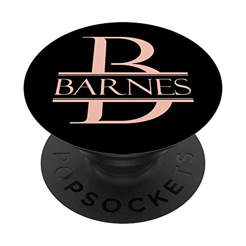 Last Name Barnes Pink Initial Letter B Monogram PAAM079 PopSockets PopGrip Swappable Grip for Phones   Tablets