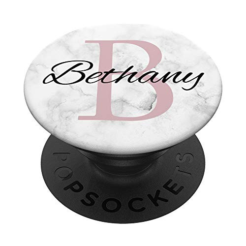 Bethany Rose Pink Monogram Letter B Girls PopSockets PopGrip Swappable Grip for Phones   Tablets