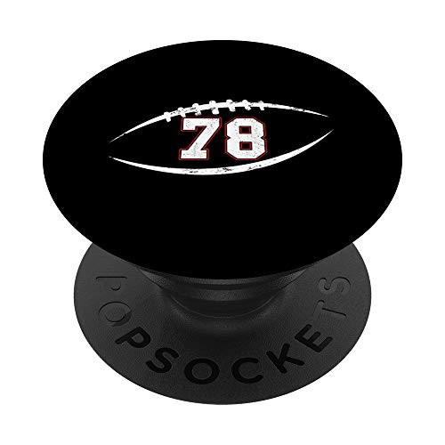 78 Number Vintage Football Player 78 Lucky Number Birthday PopSockets Grip and Stand for Phones and Tablets