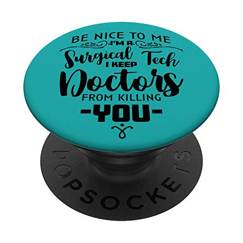 Funny   Cute Scrub Tech Quote on Teal PABU096d PopSockets PopGrip Swappable Grip for Phones   Tablets