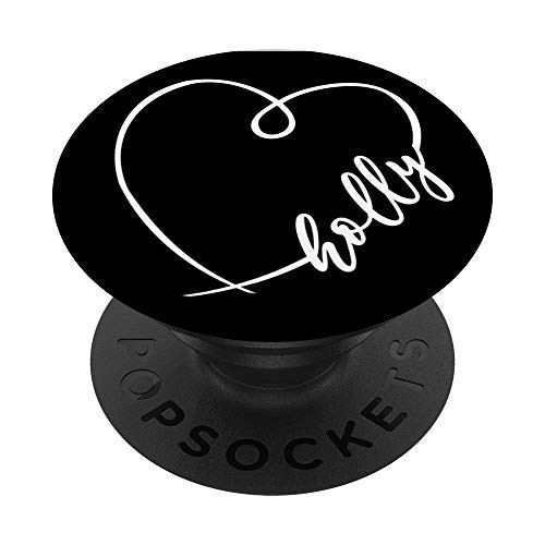 Holly Name Minimalistic Heart Calligraphy Pretty Drawing PopSockets PopGrip Swappable Grip for Phones   Tablets