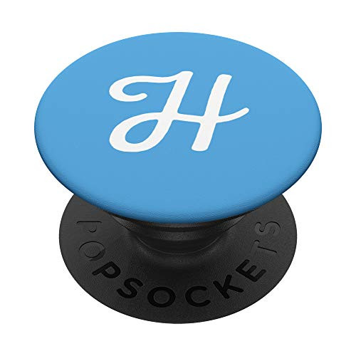 Matching Initial Letter H Blue Alphabet Monogram PopSockets Grip and Stand for Phones and Tablets