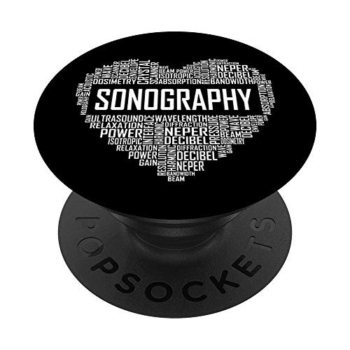 Sonography Heart Gift Sonographer Technologist Appreciation PopSockets PopGrip Swappable Grip for Phones   Tablets