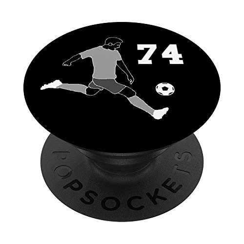 74 Number 74 Gift for soccer boys girls women men PopSockets Grip and Stand for Phones and Tablets