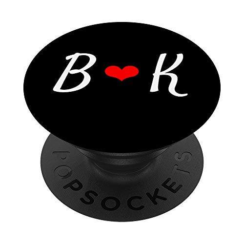 Matching Initial B   K Letter Alphabet Monogram PopSockets Grip and Stand for Phones and Tablets