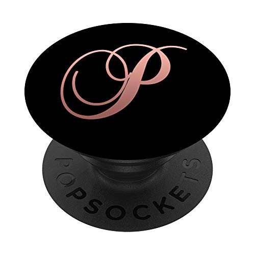 Rose Pink Letter P Initial Monogram Fancy Black PopSockets PopGrip Swappable Grip for Phones Tablets Rose Pink Letter P Initial Monogram Fancy Black PopSockets PopGrip Swappable Grip for Phones Tablets