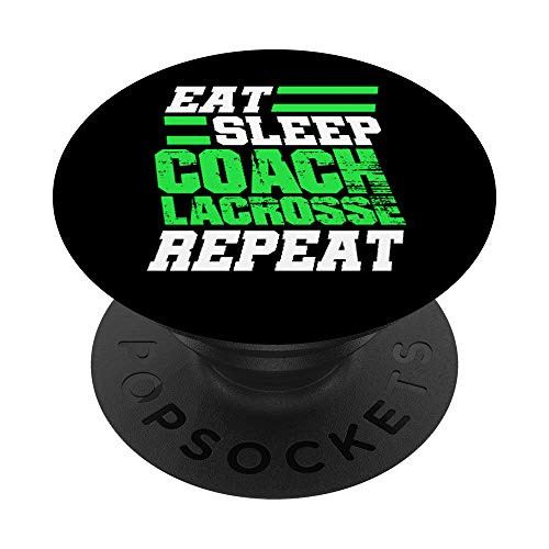 Lacrosse Coach Team Gift Funny Eat Sleep Repeat Christmas PopSockets Grip and Stand for Phones and Tablets